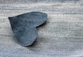 textured heart background of denim lies on fabric