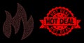 Textured Hot Deal Stamp Seal and Polygonal Net Fire Royalty Free Stock Photo