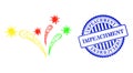 Textured Impeachment Badge and Hatched Virus Fireworks Web Mesh