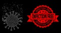 Textured Infection Free Stamp Seal and Polygonal Network Virus Dissipation