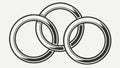 Textured Interlocking Rings, Abstract Art, vector design Generative AI Royalty Free Stock Photo