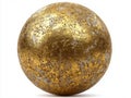 A textured, irregular goldbronze sphere on a plain background, with soft, diffused lighting - AI-Generated Royalty Free Stock Photo