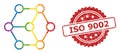 Textured ISO 9002 Stamp and LGBT Blockchain Nodes Collage
