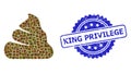 Textured King Privilege Stamp and Square Dot Collage Shit