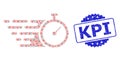 Textured Kpi Seal and Recursion Time Tracker Icon Collage