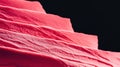 Layers of textured pink fabric against a dark background showcasing vibrant details and shadows Generative AI Royalty Free Stock Photo