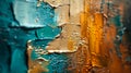 Textured layers of turquoise and gold paint in an abstract composition Royalty Free Stock Photo