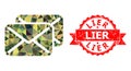 Textured Lier Stamp And Letters Lowpoly Mocaic Military Camouflage Icon