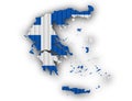 Textured map of Greece