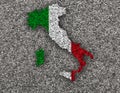 Textured map of Itlay in nice colors Royalty Free Stock Photo