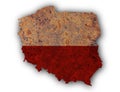 Textured map of Poland in nice colors