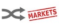 Textured Markets Seal and Halftone Dotted Shuffle Arrows Right