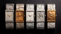 Textured Metal Watches With Marble Design