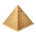 Textured miniature Egyptian pyramid model with rough stone surface on white background ancient Royalty Free Stock Photo