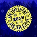Textured NEW YEAR EDITION Stamp Seal on Winter Background Royalty Free Stock Photo