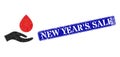 Textured New Year'S Sale Watermark with Blood Donation Polygonal Icon