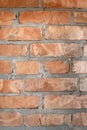 Textured old red brick wall. Brickwork. Background textures. Vertical frame Royalty Free Stock Photo