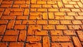 Textured orange brick floor, geometric pattern, clay, close up, rustic Royalty Free Stock Photo