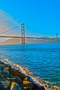 Textured Paint Golden Gate Bridge Landscape San Francisco Royalty Free Stock Photo