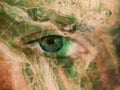 Textured and Painted Eye on Stone Royalty Free Stock Photo
