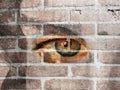 Textured and Painted Eye on Wall Royalty Free Stock Photo