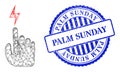 Textured Palm Sunday Stamp Seal and Hatched Electric Hand Mesh