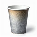 Textured Paper Cup with Gradient Design in White Studio Shot Isolated Royalty Free Stock Photo