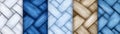 A textured pattern showcasing woven strips in various shades of blue and neutral tones, ideal for backgrounds and designs Royalty Free Stock Photo