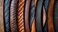 Textured patterns of faux leather showcasing a variety of colors and designs Royalty Free Stock Photo