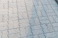 Textured Paving Stones with Light and Shadow Contrast Royalty Free Stock Photo