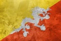 Textured photo of the flag of Bhutan