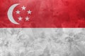 Textured photo of the flag of Singapore