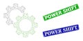 Textured Power Shift Imprints and Polygonal Mesh Gears Icon Royalty Free Stock Photo