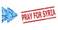 Textured Pray for Syria Seal and Move Right Mosaic of Round Dots