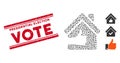 Textured Presidential Election Vote Line Stamp and Collage Excellent House Icon