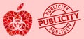 Textured Publicity Seal and Red Valentine Infected Apple Collage
