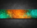 A textured, rectangular design features a vibrant blend of teal and creating a dynamic gradient.