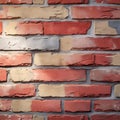 Textured Red and Beige Bricks Wall Close Up background masonry Royalty Free Stock Photo