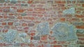 Textured Red Brick Wall with Stone Elements Design Patterns Royalty Free Stock Photo