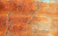 Textured red rust wall background, aged vintage surface, horizontal. Royalty Free Stock Photo