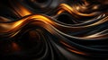 Textured and Refined Black and Gold Wavy Liquid Design Digital Background