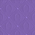 Textured relief 3d vector seamless pattern. Abstract geometric embossed violet background. Lines emboss modern ornament. Endless