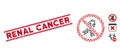 Textured Renal Cancer Line Stamp with Collage No Mourning Ribbon Icon