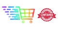 Textured Reservation Confirmed Seal and Multicolored Network Supermarket Cart