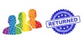 Textured Returned Stamp and Spectrum Dotted Men Group