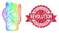 Textured Revolution Stamp and Bright Hatched Clenched Fist