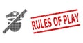 Textured Rules of Play Stamp and Halftone Dotted Restricted Police Royalty Free Stock Photo