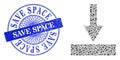 Textured Save Space Stamp and Triangle Move Bottom Mosaic