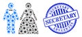 Textured Secretary Stamp Seal and Infection Groom with Bride Mosaic Icon
