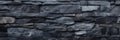 Textured Slate Rock Wall Detail In Monochrome Shades. Natural Stone Masonry, Modern Background. Generative AI Royalty Free Stock Photo